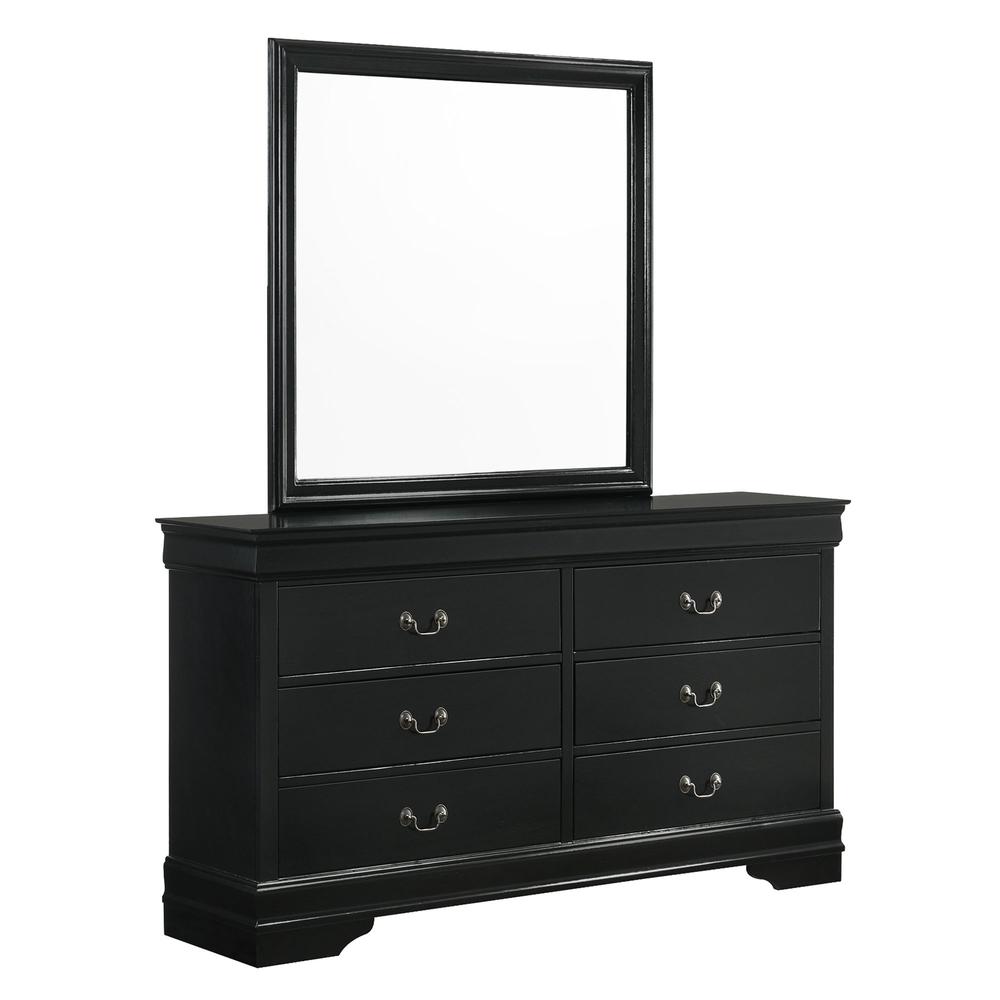 Picket House Furnishings Ellington 6-Drawer Dresser & Mirror in Black. Picture 3
