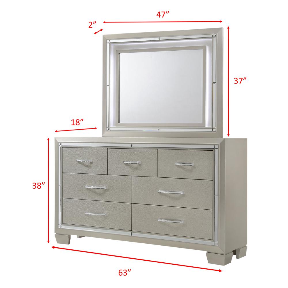 Glamour Dresser & Mirror Set. Picture 2