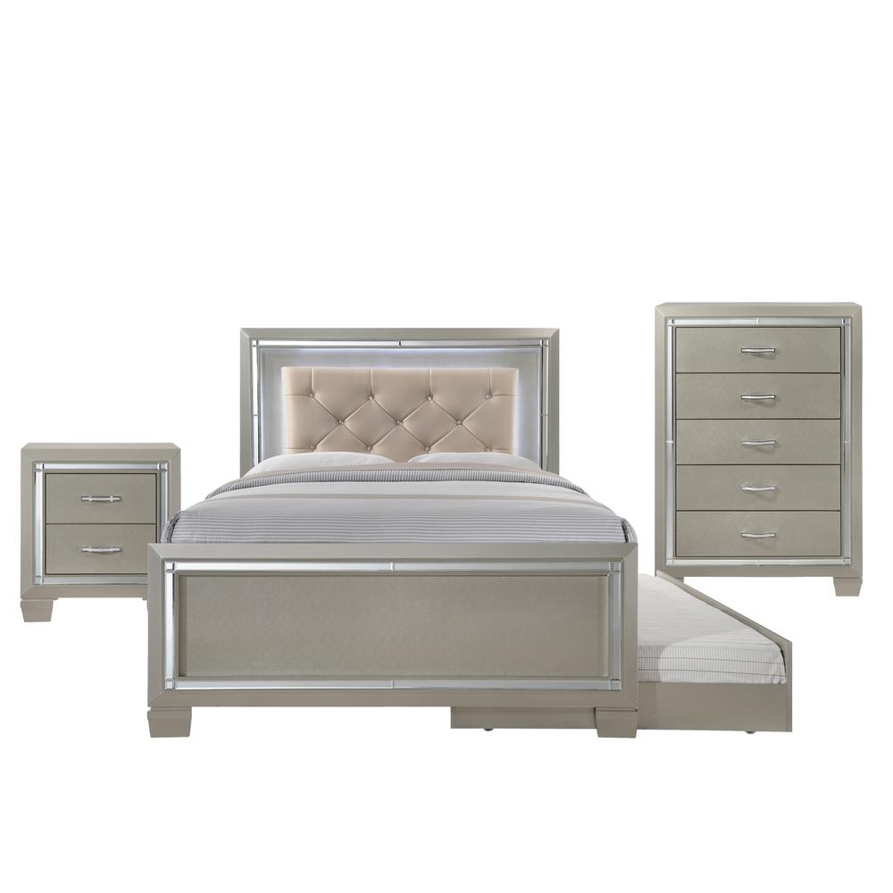 Glamour Youth Full Platform Bed w/ Trundle. Picture 71