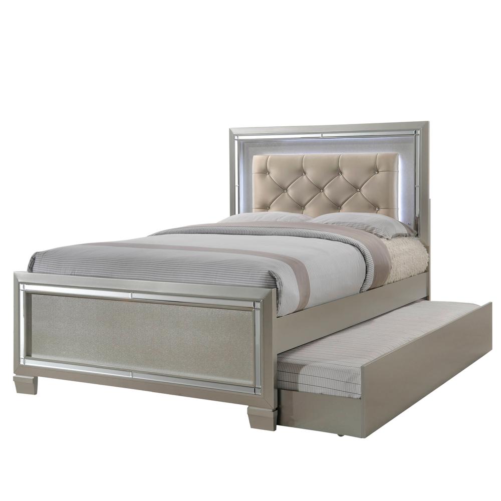 Glamour Youth Full Platform Bed w/ Trundle. Picture 74