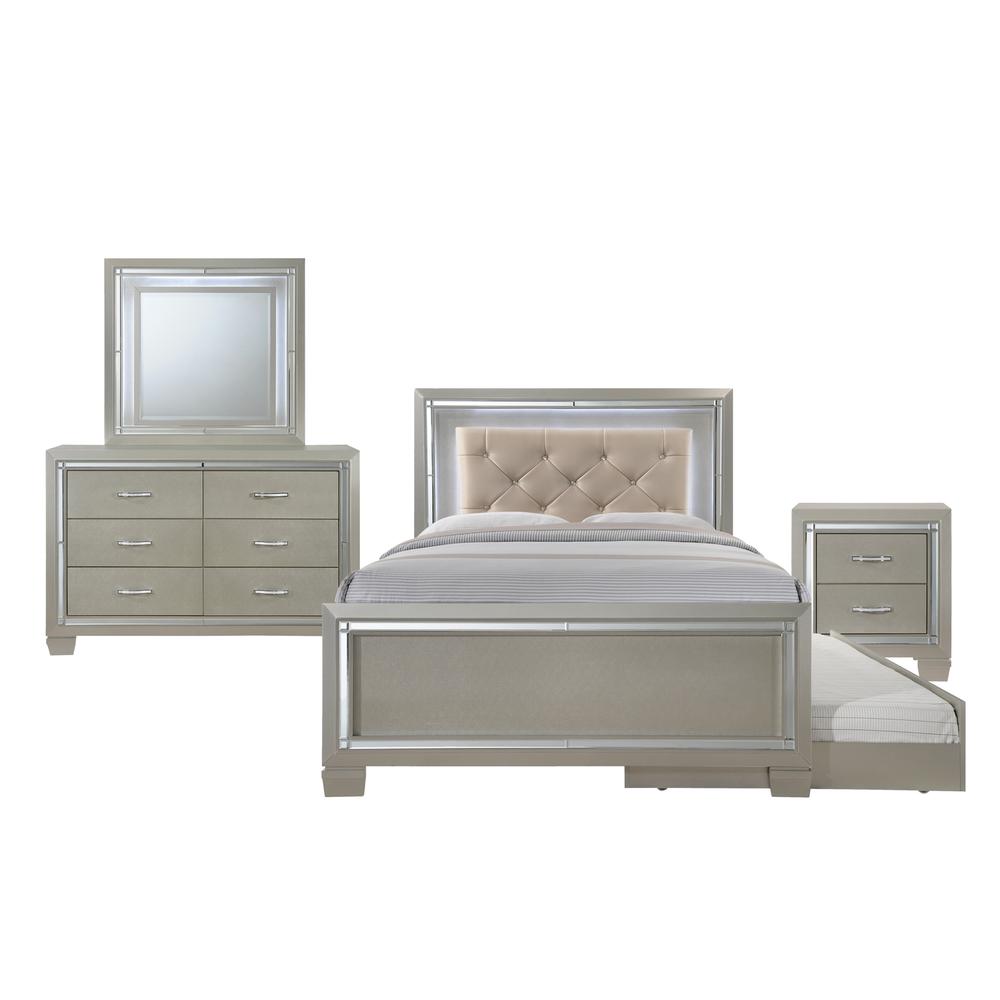 Glamour Youth Full Platform Bed w/ Trundle. Picture 82