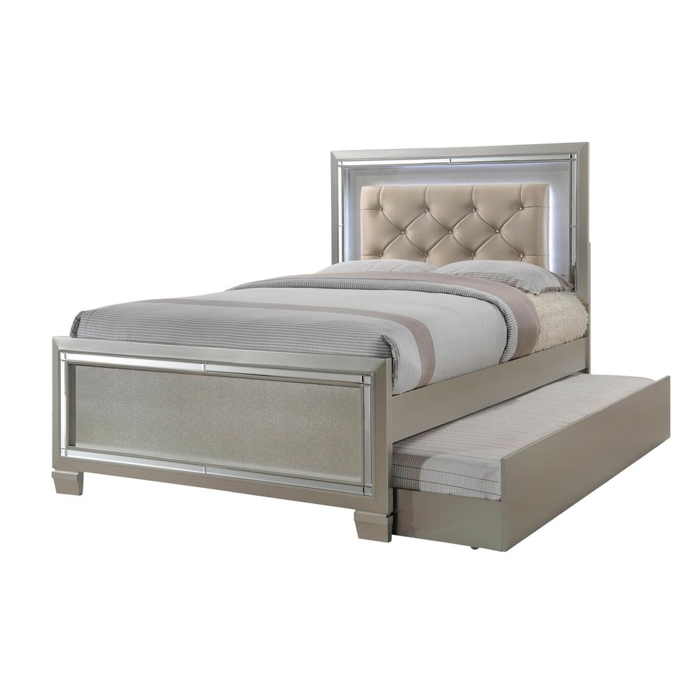 Glamour Youth Full Platform Bed w/ Trundle. Picture 63