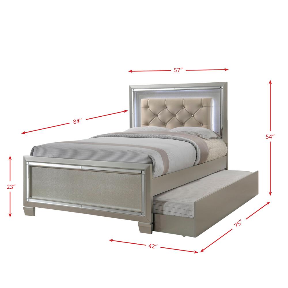 Glamour Youth Full Platform Bed w/ Trundle. Picture 163