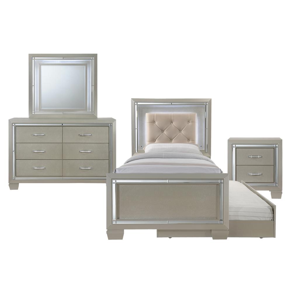 Glamour Youth Twin Platform Bed w/ Trundle. Picture 82