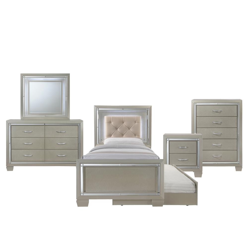 Glamour Youth Twin Platform Bed w/ Trundle. Picture 94