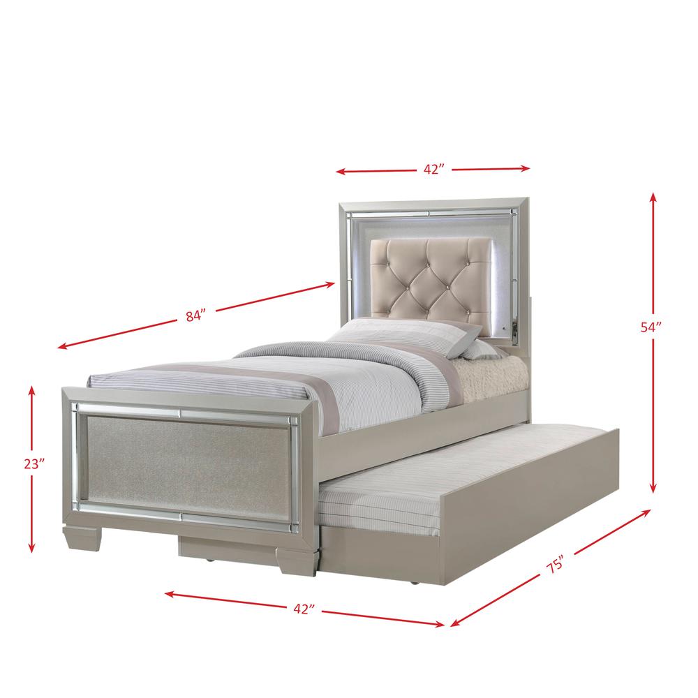 Glamour Youth Twin Platform Bed w/ Trundle. Picture 166
