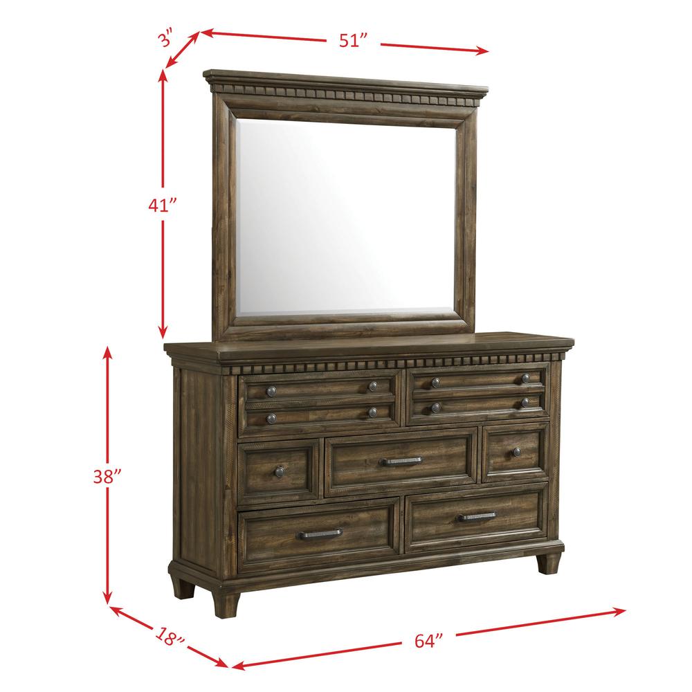 Johnny 7-Drawer Dresser with Mirror Set. Picture 5