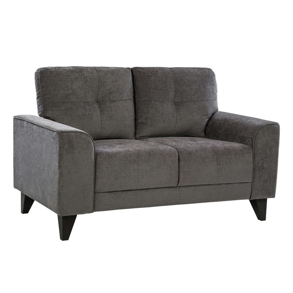 Picket House Furnishings Asher Loveseat in Charcoal. Picture 4