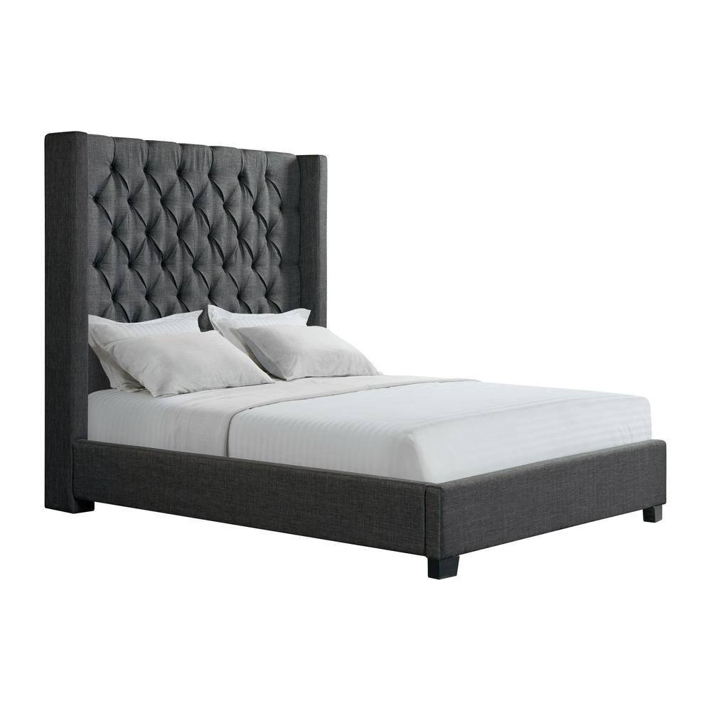 Picket House Furnishings Arden Queen Tufted Upholstered Bed in Charcoal. Picture 3