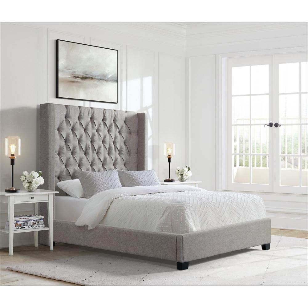 Picket House Furnishings Arden Queen Tufted Upholstered Bed in Grey. Picture 2