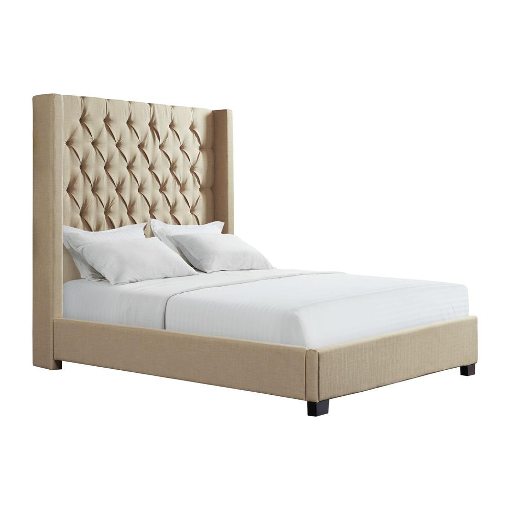 Picket House Furnishings Arden Queen Tufted Upholstered Bed in Natural. Picture 3