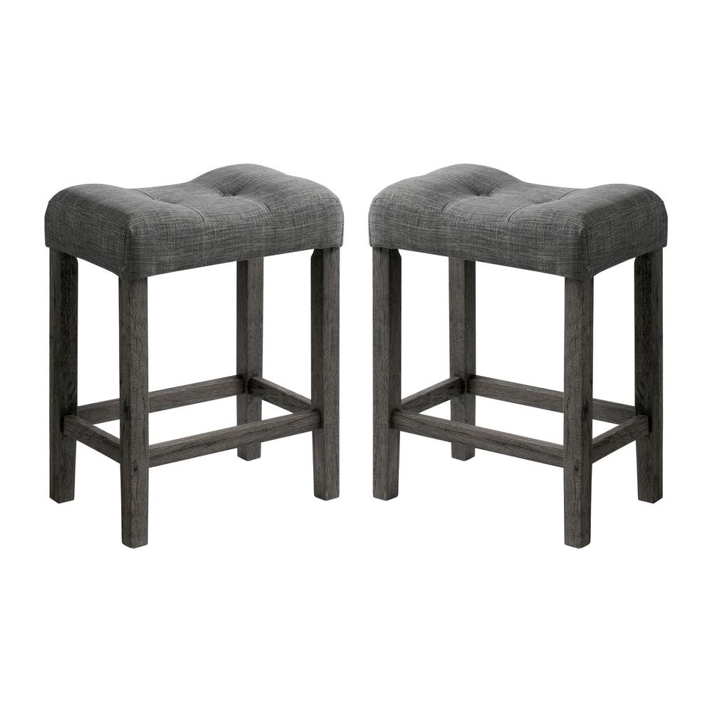 Picket House Furnishings Turner 24" Counter Barstool in Charcoal. Picture 2