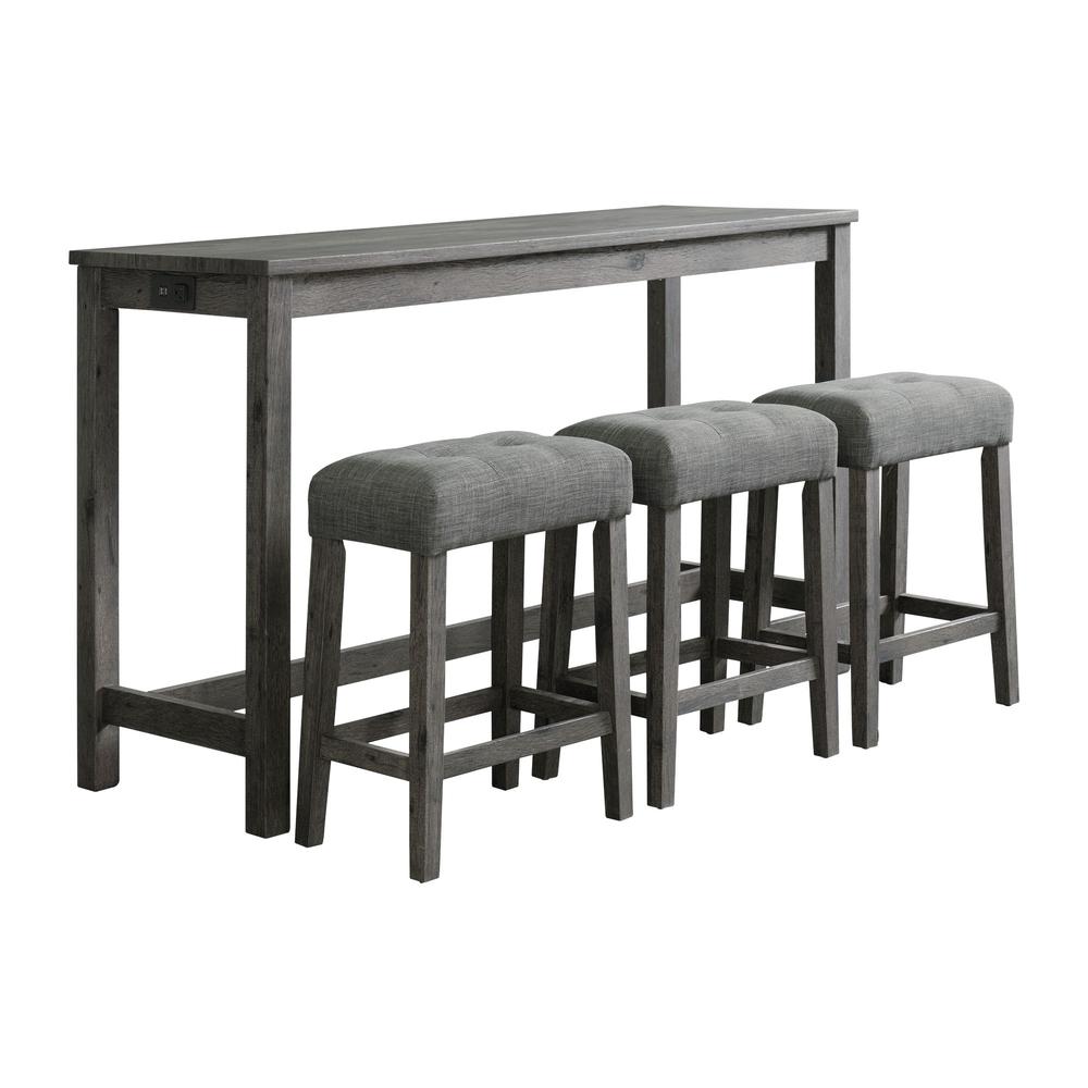 Picket House Furnishings Turner Multipurpose Bar Table Set in Charcoal. Picture 3