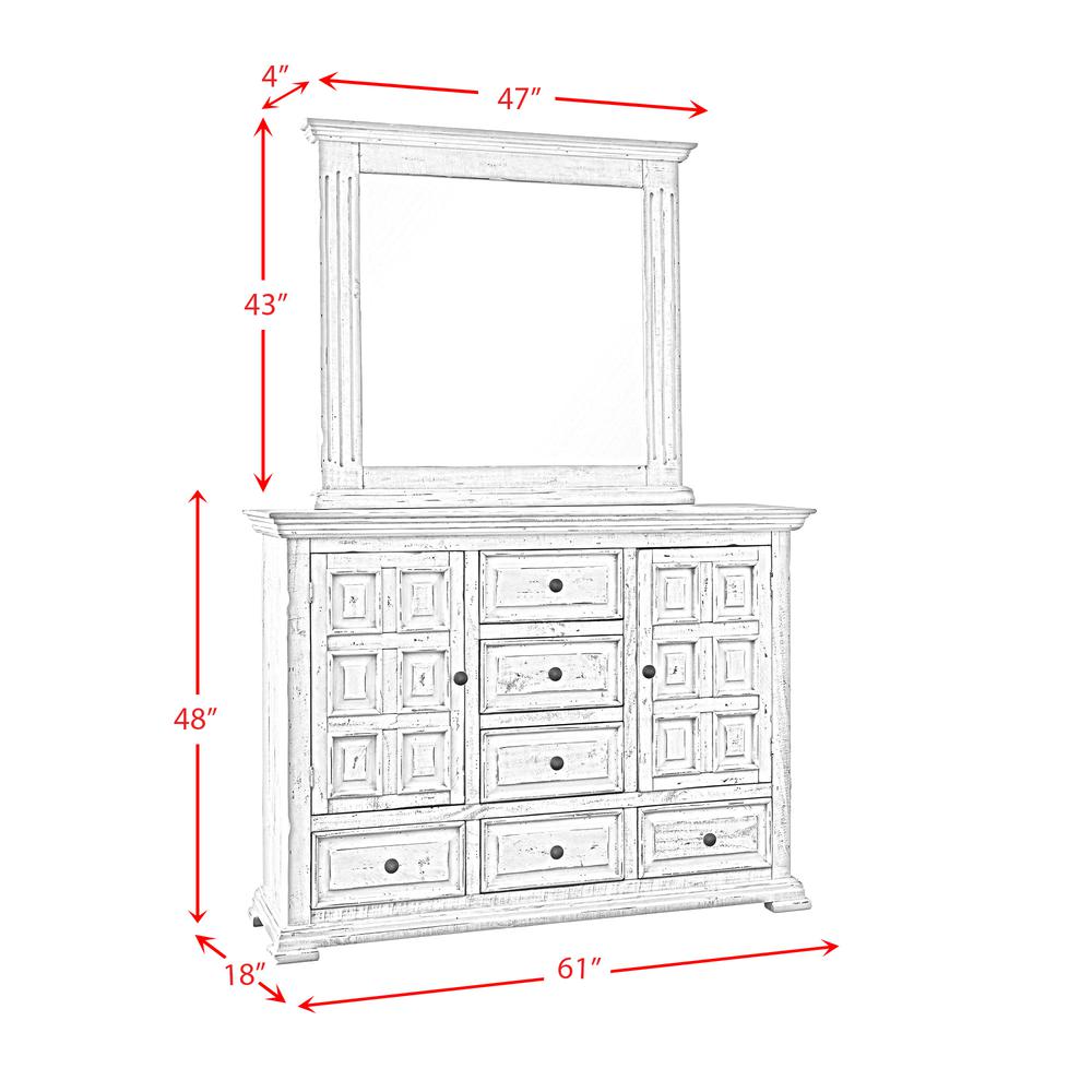 Picket House Furnishings Ruma White Dresser & Mirror Set. Picture 7