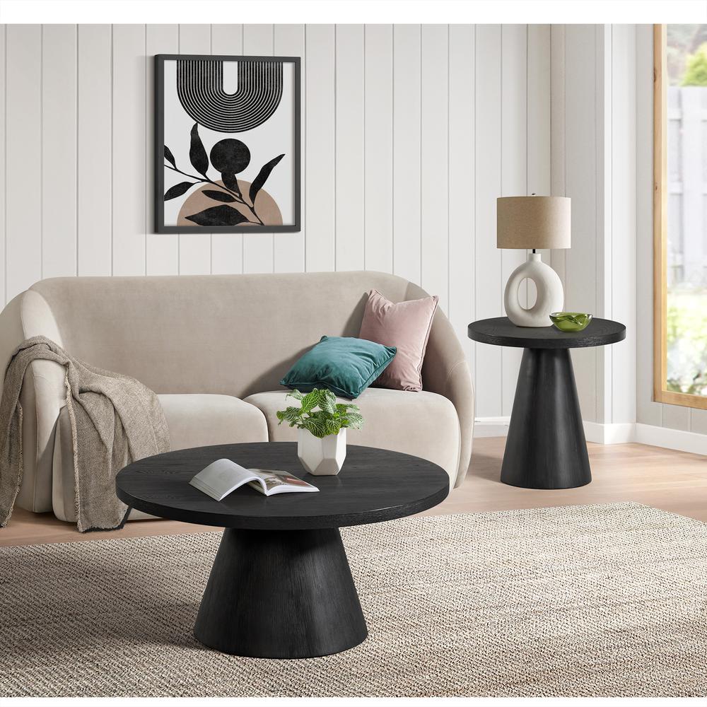 Canal  Round Coffee Table in Black. Picture 6