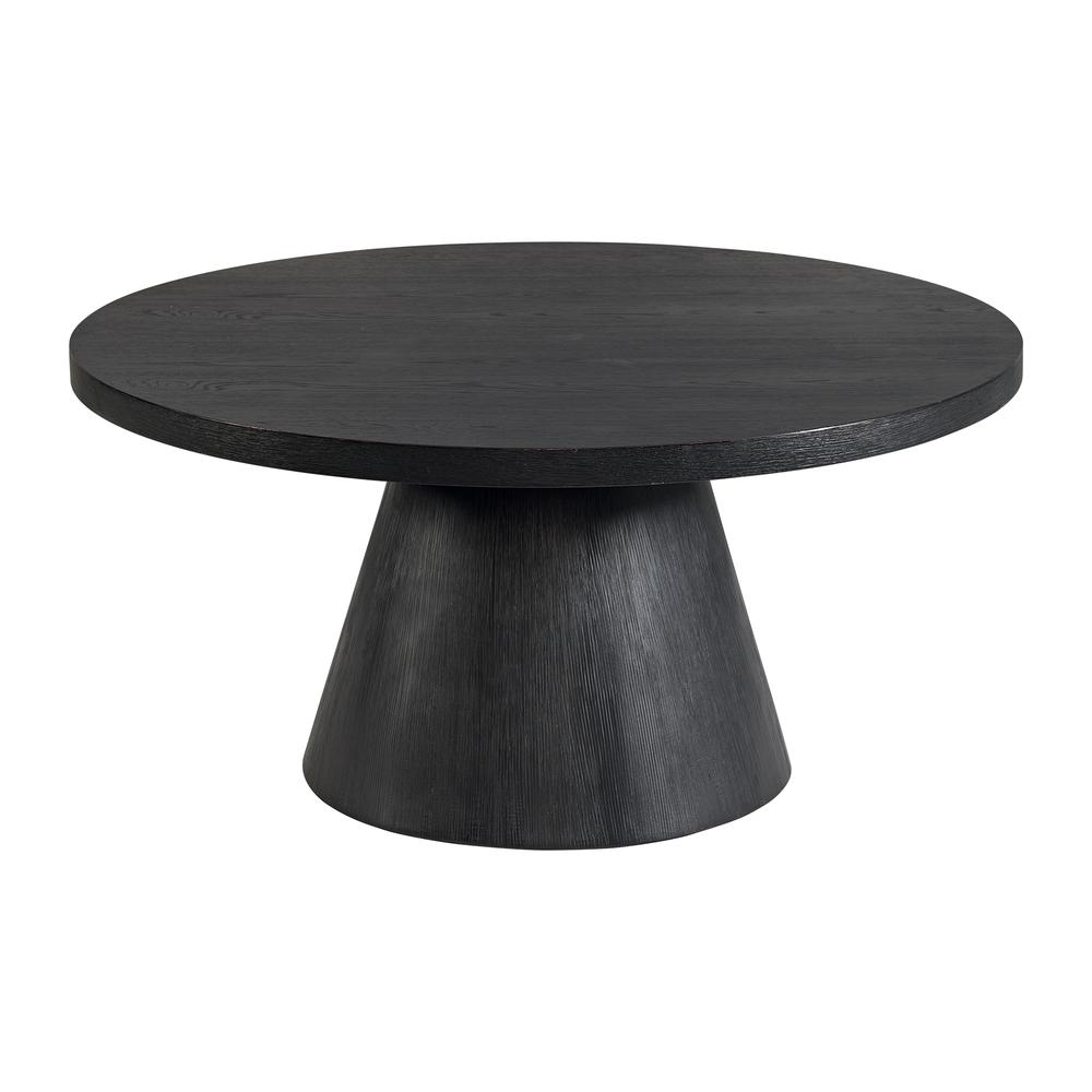 Canal  Round Coffee Table in Black. Picture 1