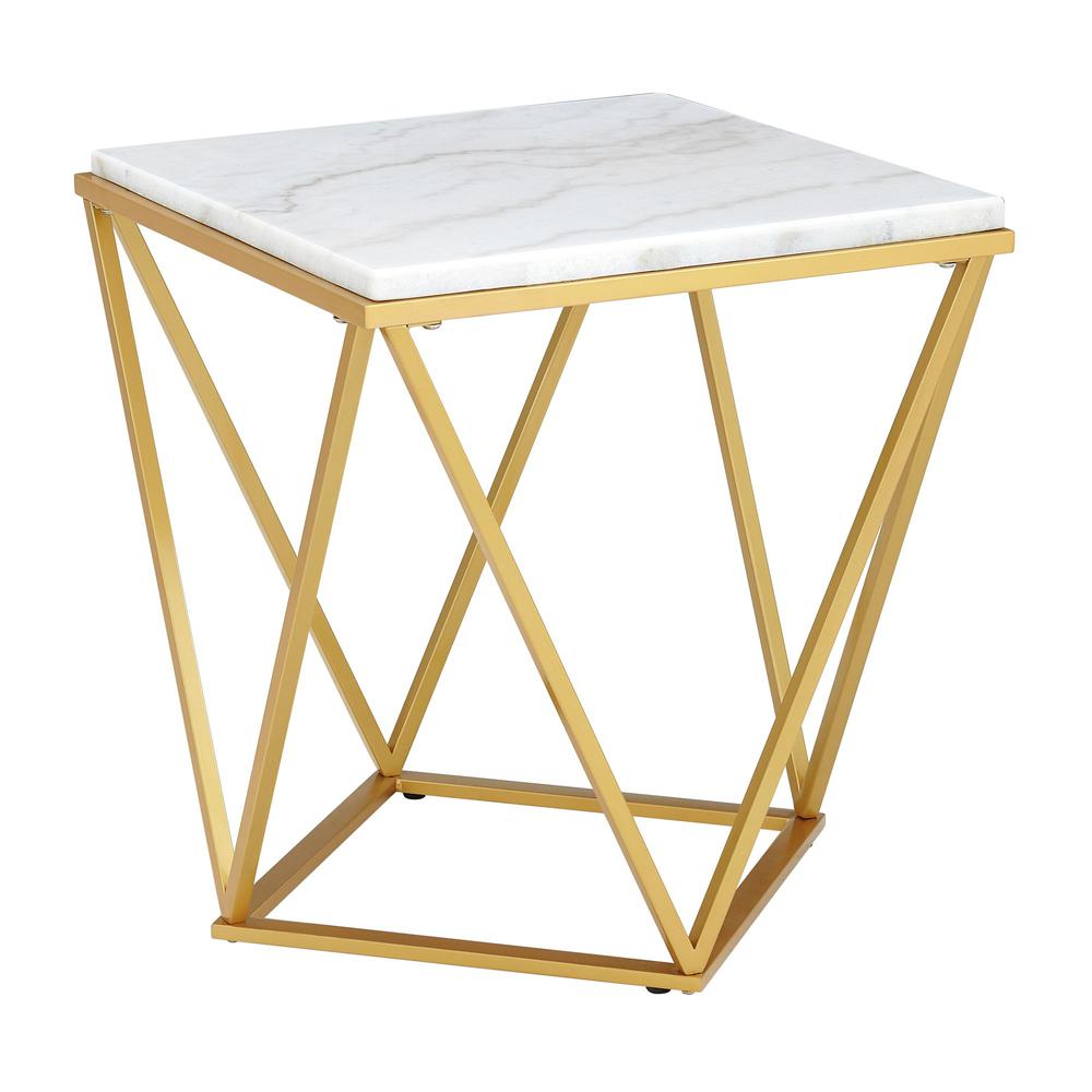 Picket House Furnishings Conner End Table with Gold Metal. Picture 1