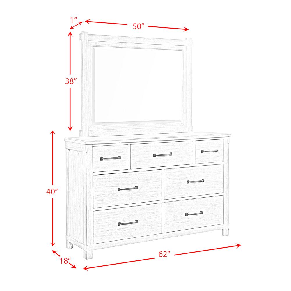 Picket House Furnishings Jack 7-Drawer Dresser with Mirror Set. Picture 4