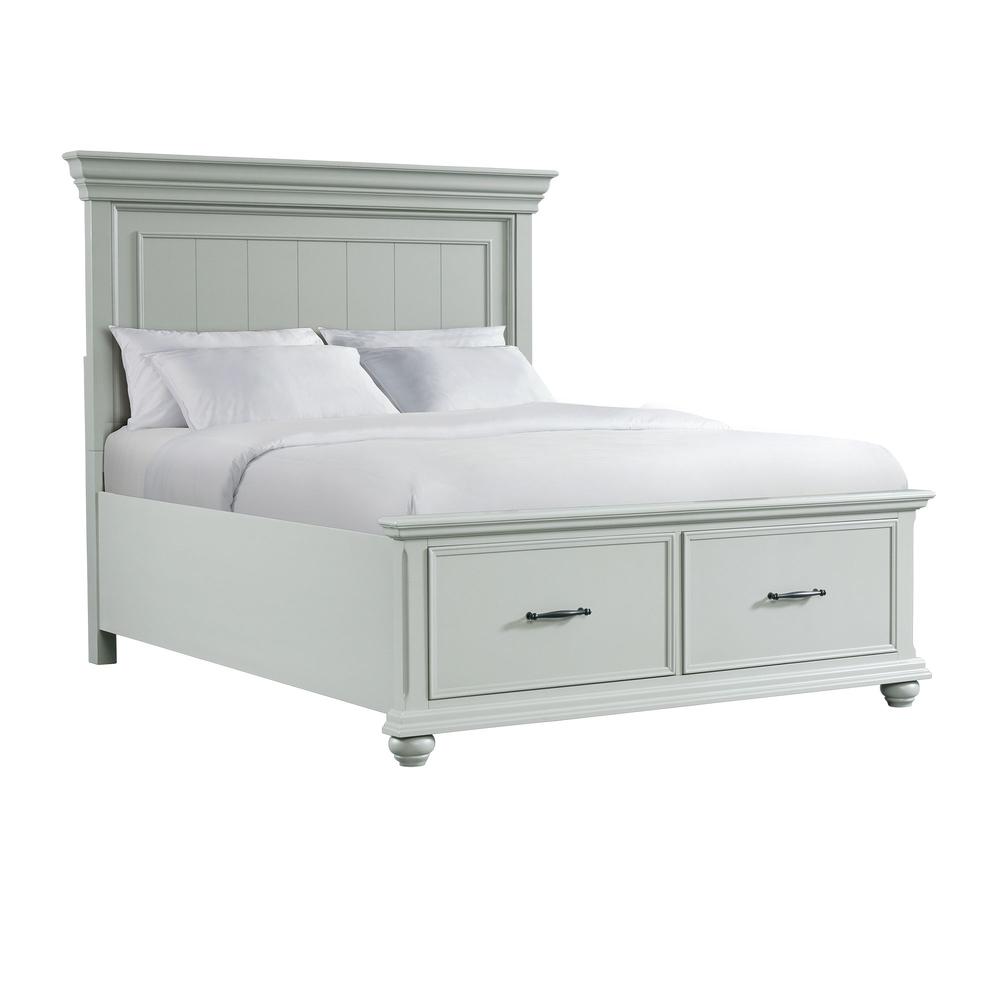 Picket House Furnishings Brooks Queen Platform Storage Bed in Grey. Picture 3