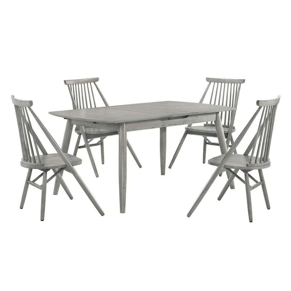 Picket House Furnishings Knox 5PC Dining Set in Antique Grey - Table & Four Chairs. Picture 2