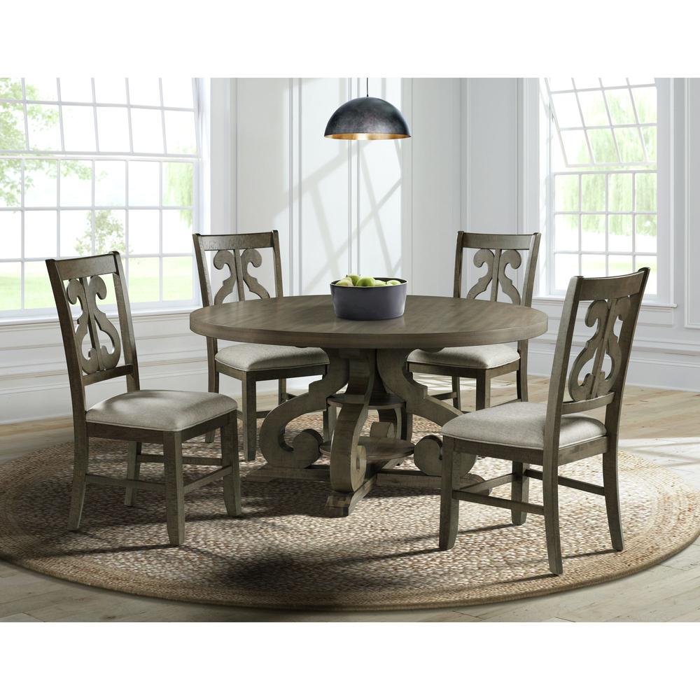 Picket House Furnishings Stanford Round 5PC Dining Set-Round Table & 4 Chairs. Picture 2