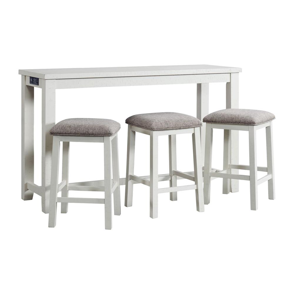 Picket House Furnishings Stanford Multipurpose Bar Table Set in White. Picture 3