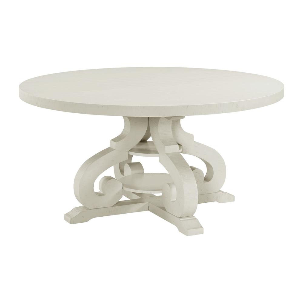 Picket House Furnishings Stanford Round Dining Table in White. Picture 3