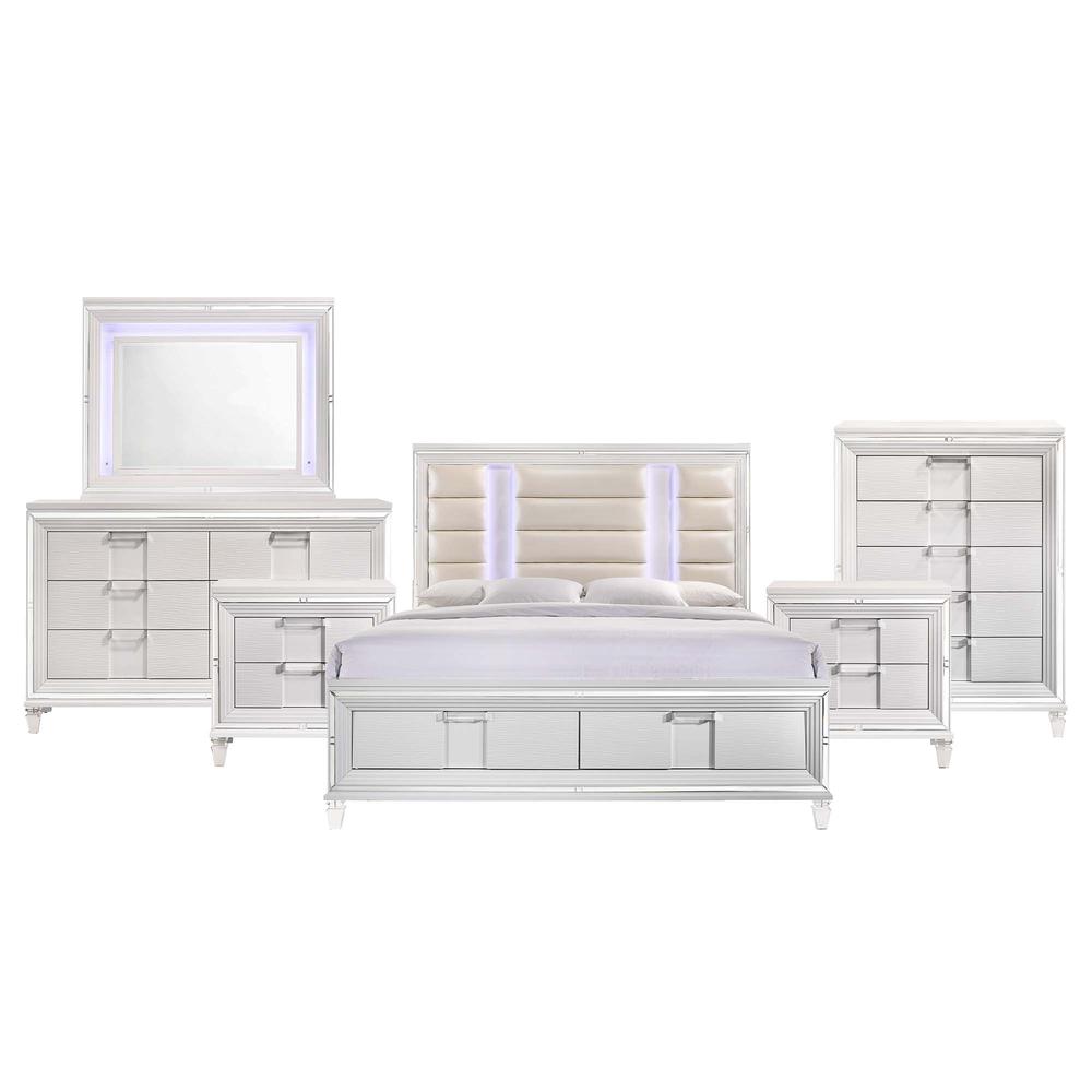Picket House Furnishings Charlotte King Storage 6PC Bedroom Set in White. Picture 2
