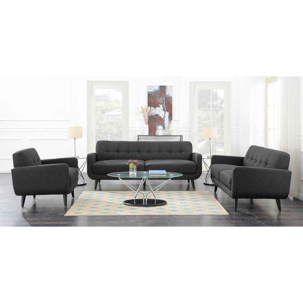 Hailey 3PC Sofa Set in Charcoal. Picture 20