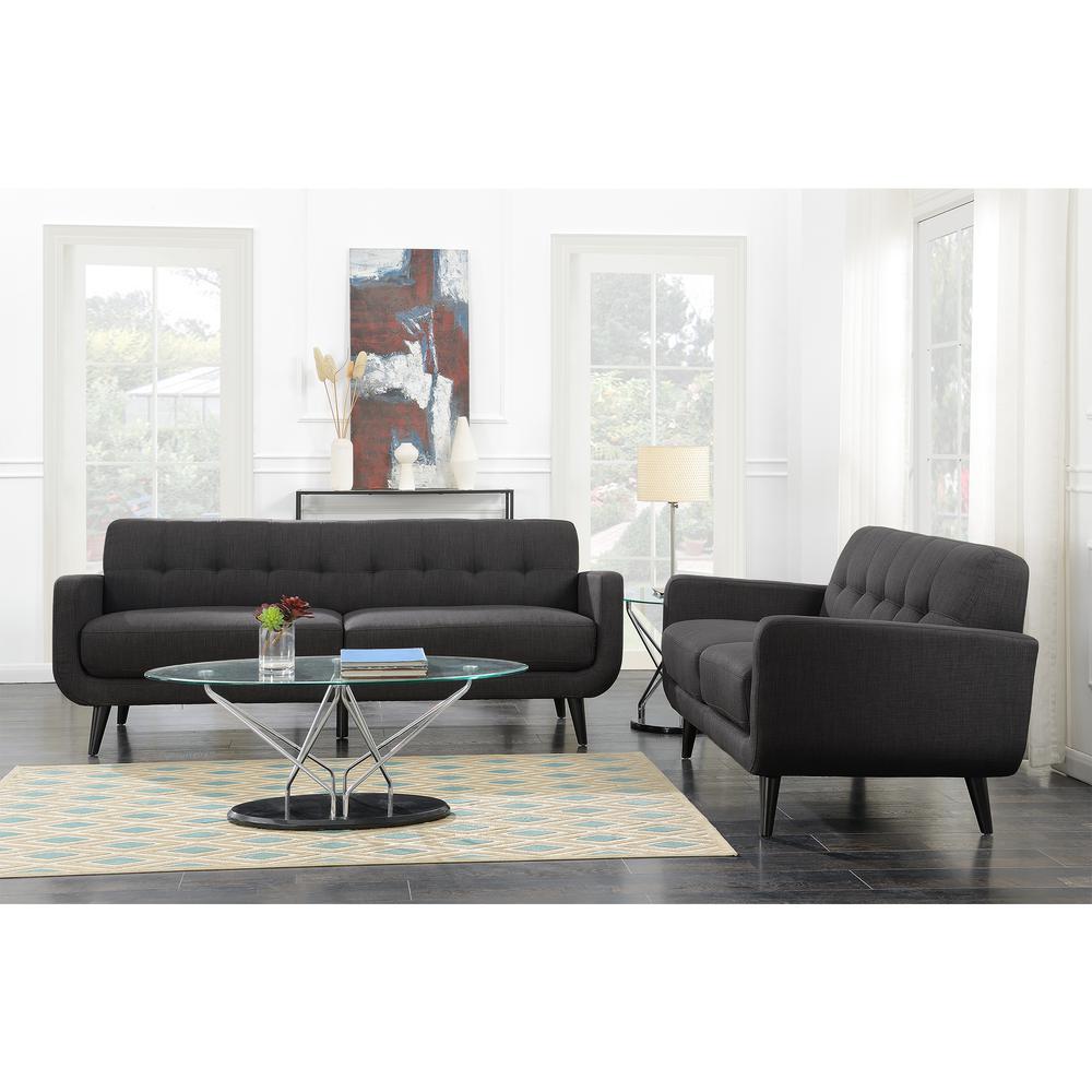 Hailey Sofa & Loveseat Set in Charcoal. Picture 16