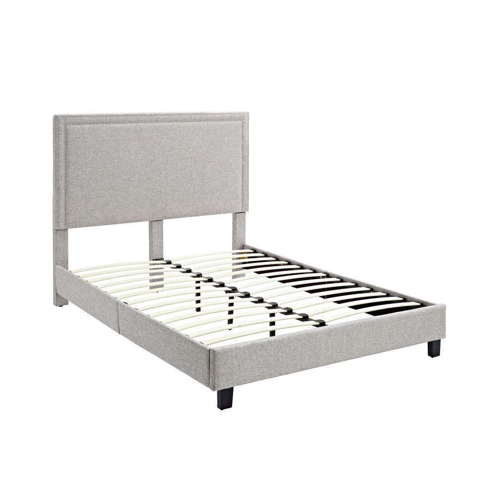Picket House Furnishings Emery Upholstered Queen Platform Bed in Grey. Picture 4