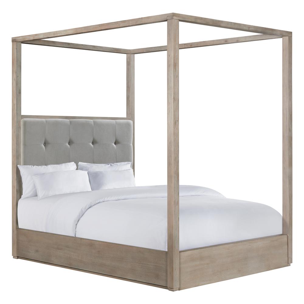 Cadia  Queen Canopy Bed in Grey. Picture 1