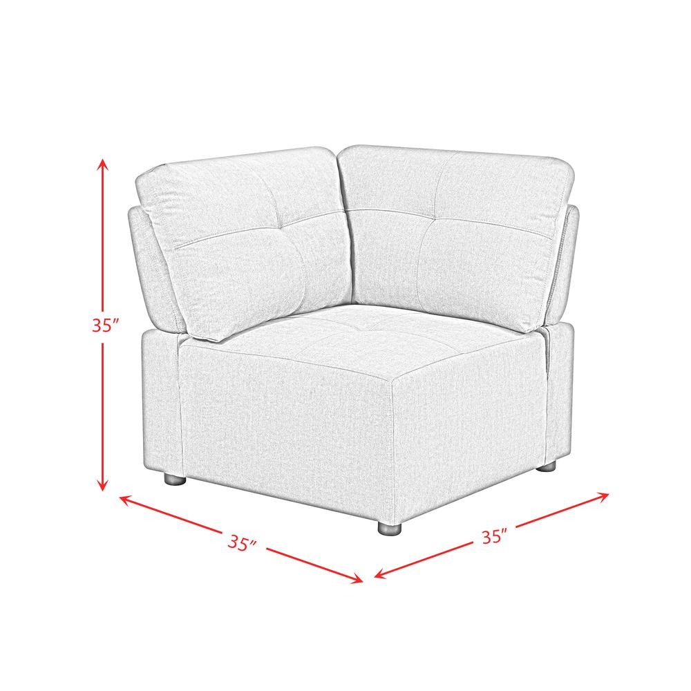 Picket House Furnishings Gianni Left Hand Facing Modular 4PC Sectional with Chaise in Natural. Picture 11