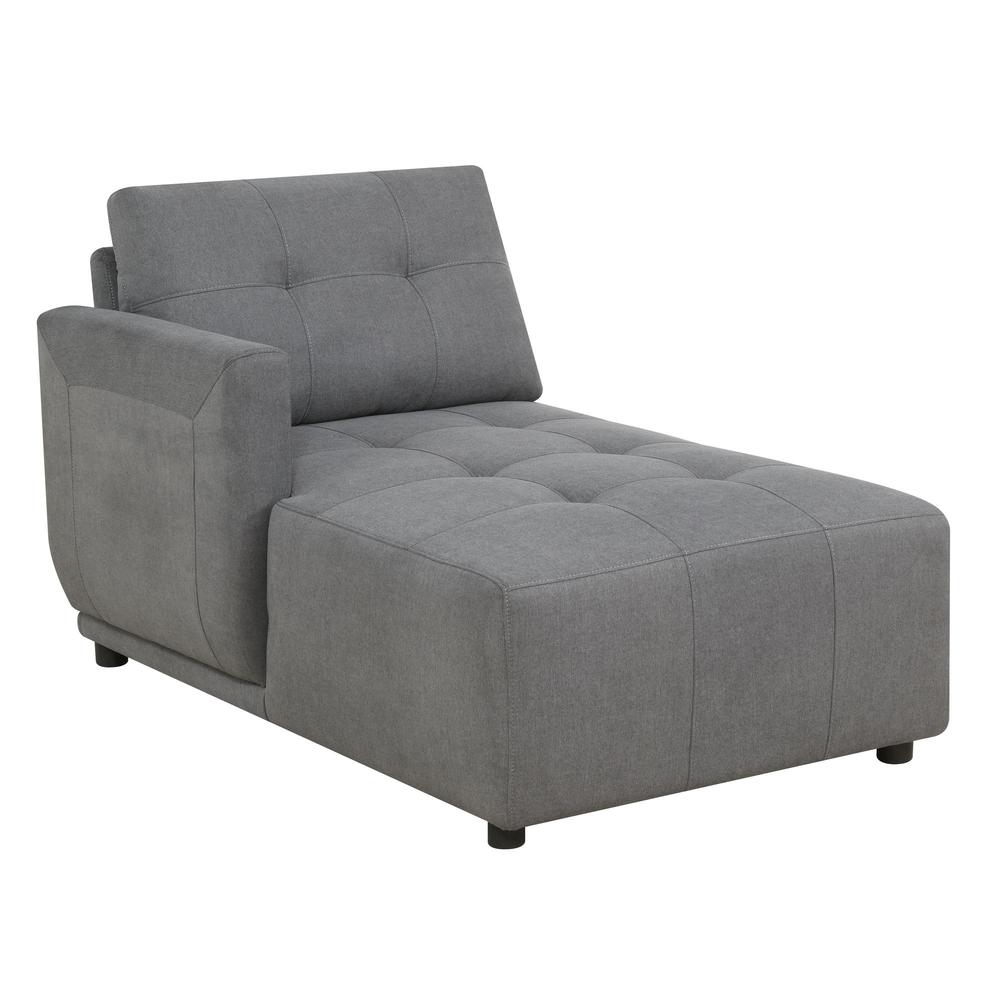 Picket House Furnishings Gianni Right Hand Facing Modular 4PC Sectional with Chaise in Charcoal. Picture 5