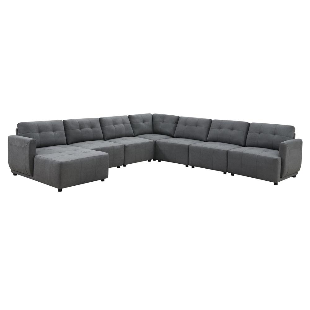 Picket House Furnishings Gianni Right Hand Facing Modular 7PC Sectional Set in Charcoal. The main picture.