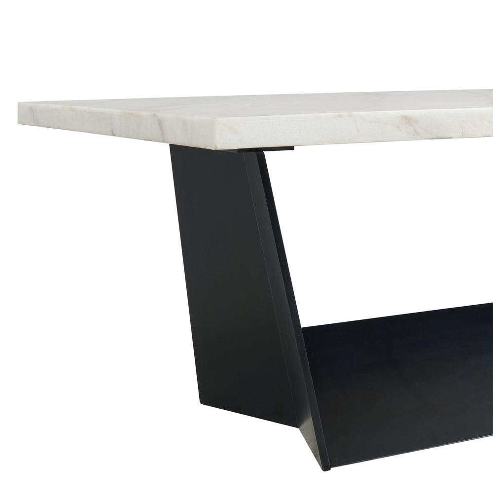 Dillon Standard Height Marble Table in White. Picture 5