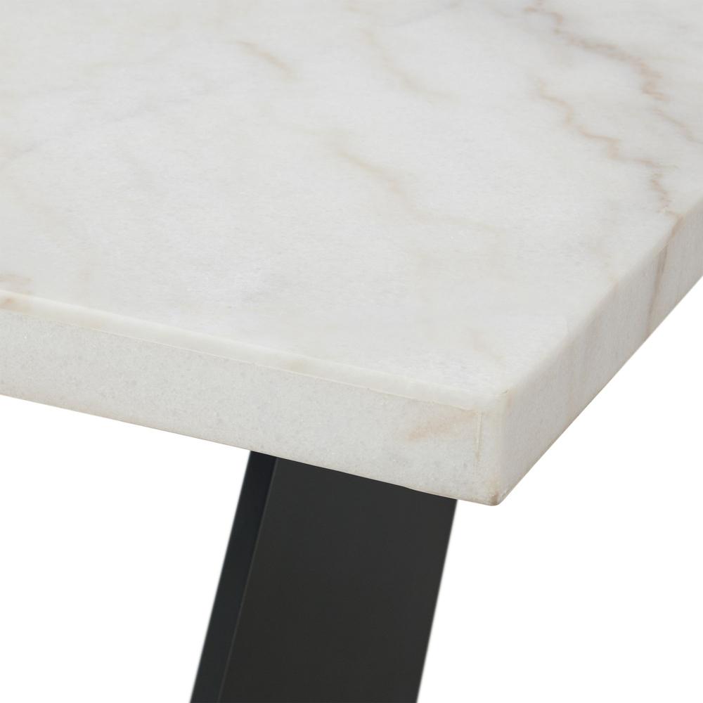 Dillon Standard Height Marble Table in White. Picture 6