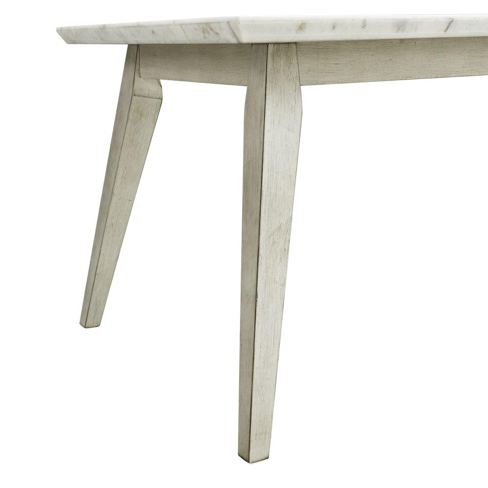 Kean  Dining Table w/white marble top in White. Picture 5