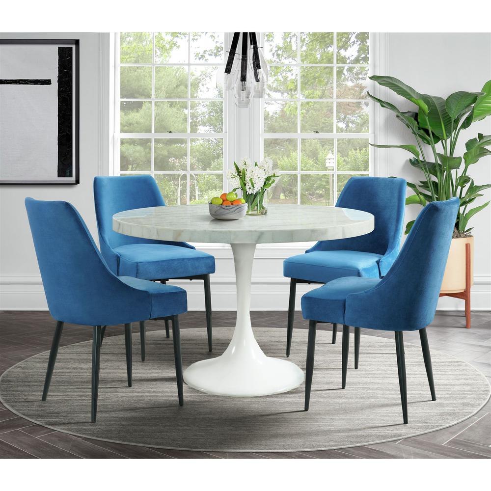 Mardelle Dining Side Chair Set in Blue. Picture 2