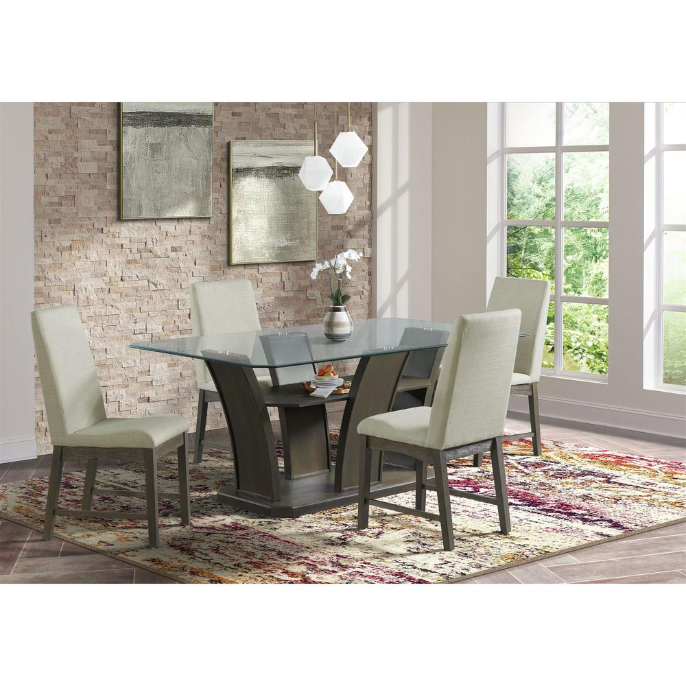Simms Rectangular Dining 5PC Set in Walnut. Picture 1