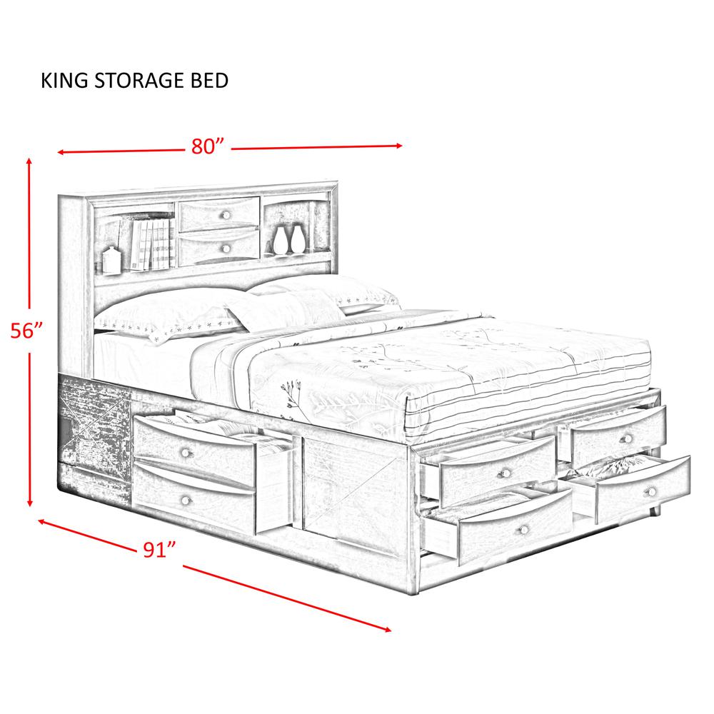 Madison King Storage 4PC Bedroom Set. Picture 25