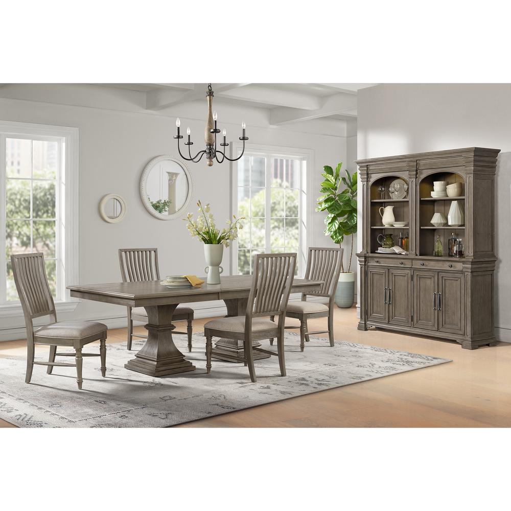 Royale Dining Side Chair with Taupe Fabric in Grey (2 Per Carton). Picture 7