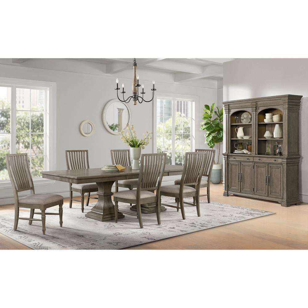 Royale Dining Side Chair with Taupe Fabric in Grey (2 Per Carton). Picture 8