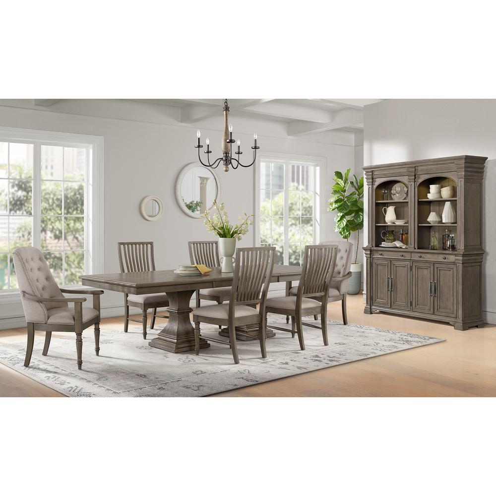 Royale Dining Side Chair with Taupe Fabric in Grey (2 Per Carton). Picture 9