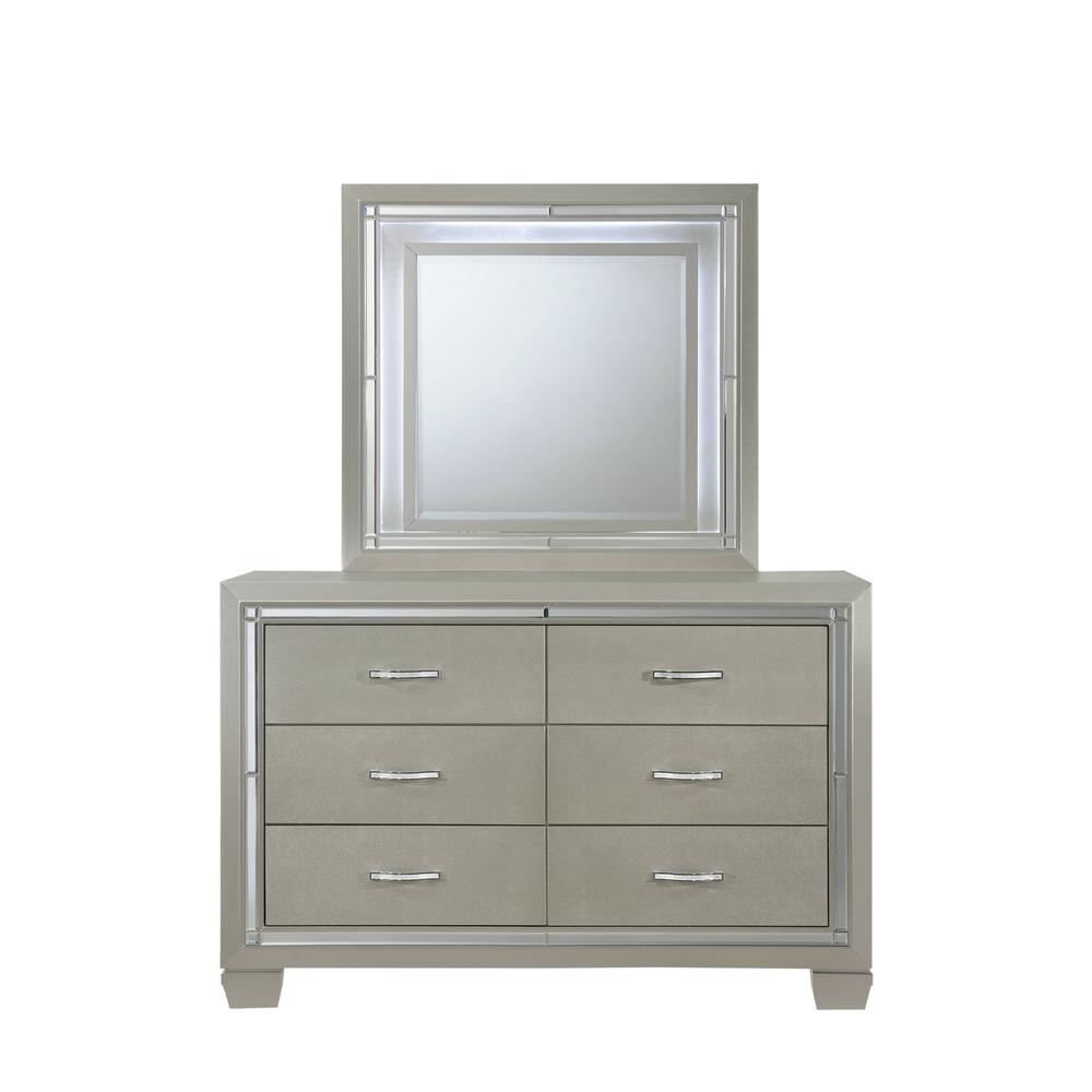 Glamour Youth Dresser & Mirror w/ LED Light Set. Picture 1