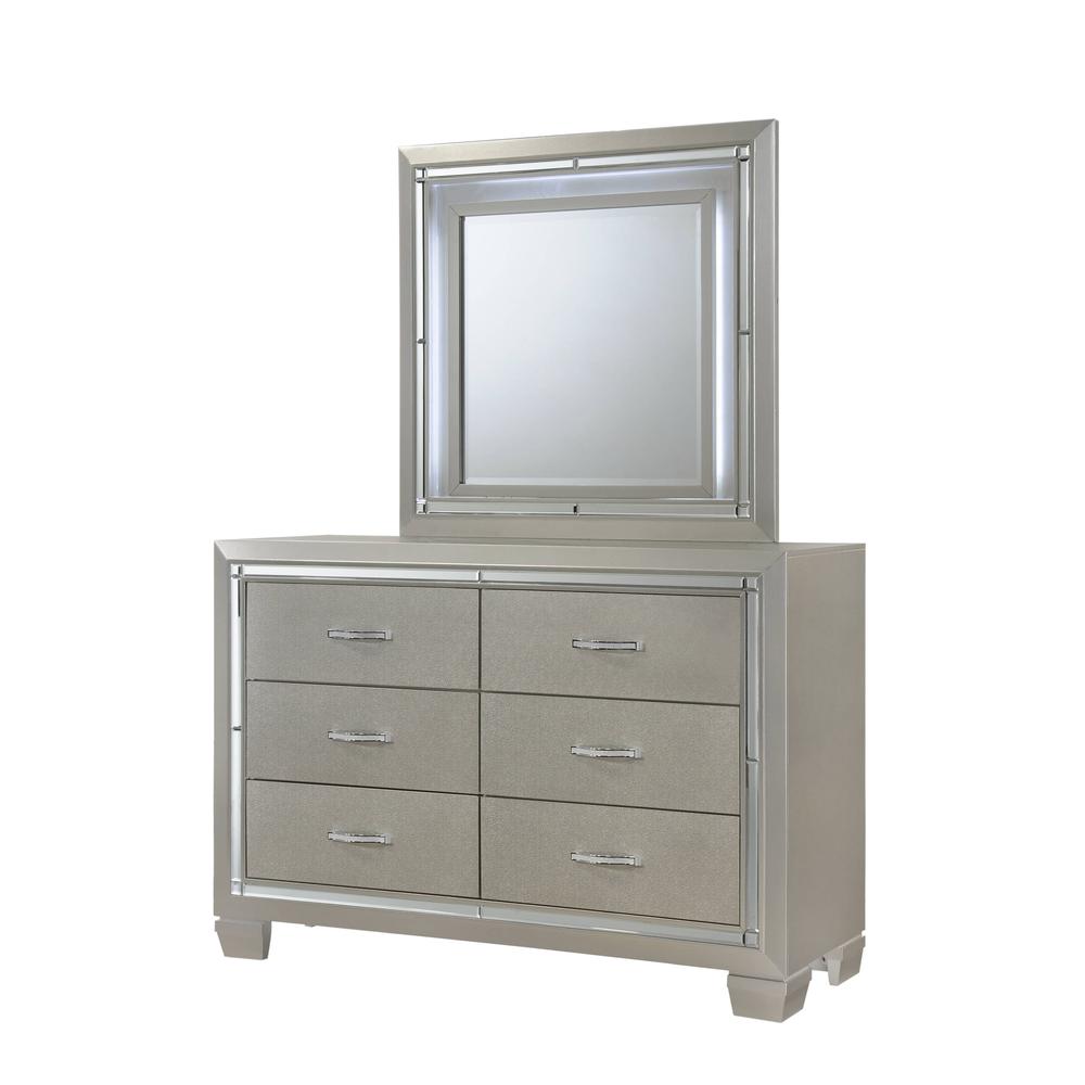 Glamour Youth Dresser & Mirror w/ LED Light Set. Picture 2