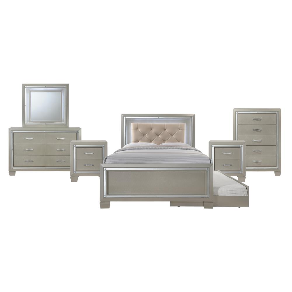 Glamour Youth Full Platform Bed w/ Trundle. Picture 108
