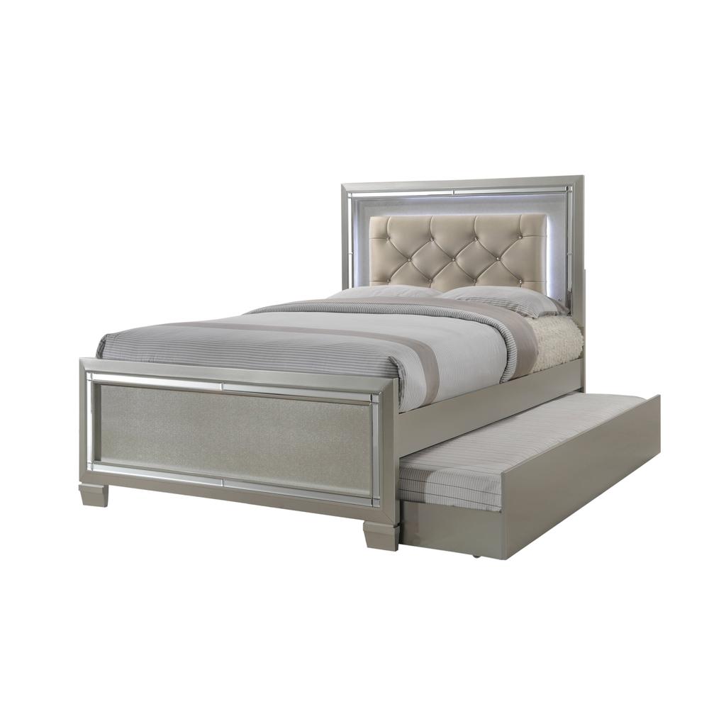 Glamour Youth Full Platform Bed w/ Trundle. Picture 114