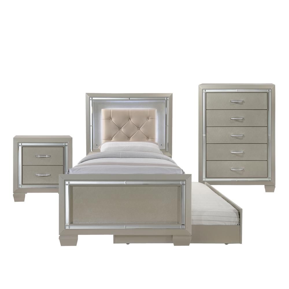 Glamour Youth Twin Platform Bed w/ Trundle. Picture 70