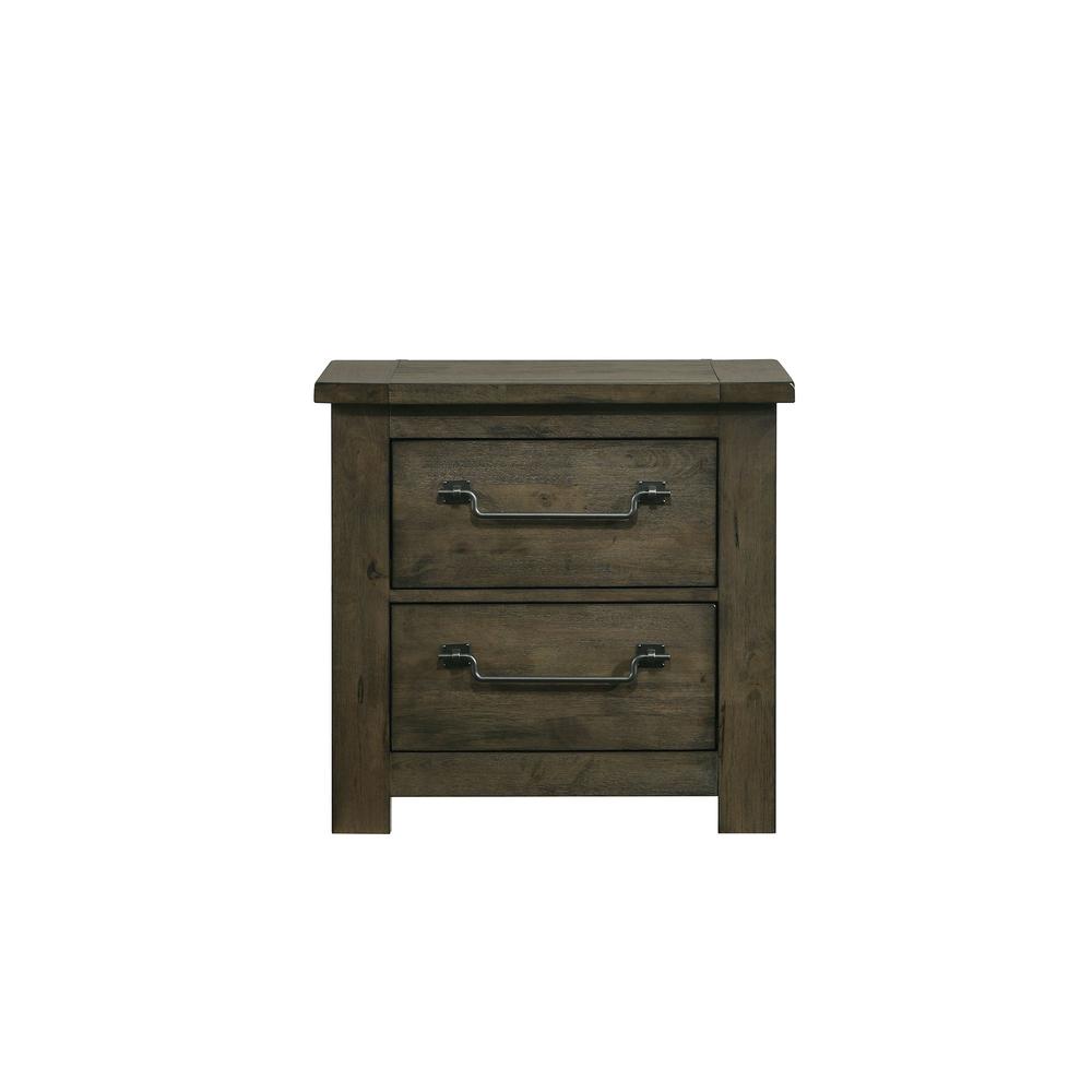 Picket House Furnishings Memphis 2-Drawer Nightstand with USB in Grey. Picture 4